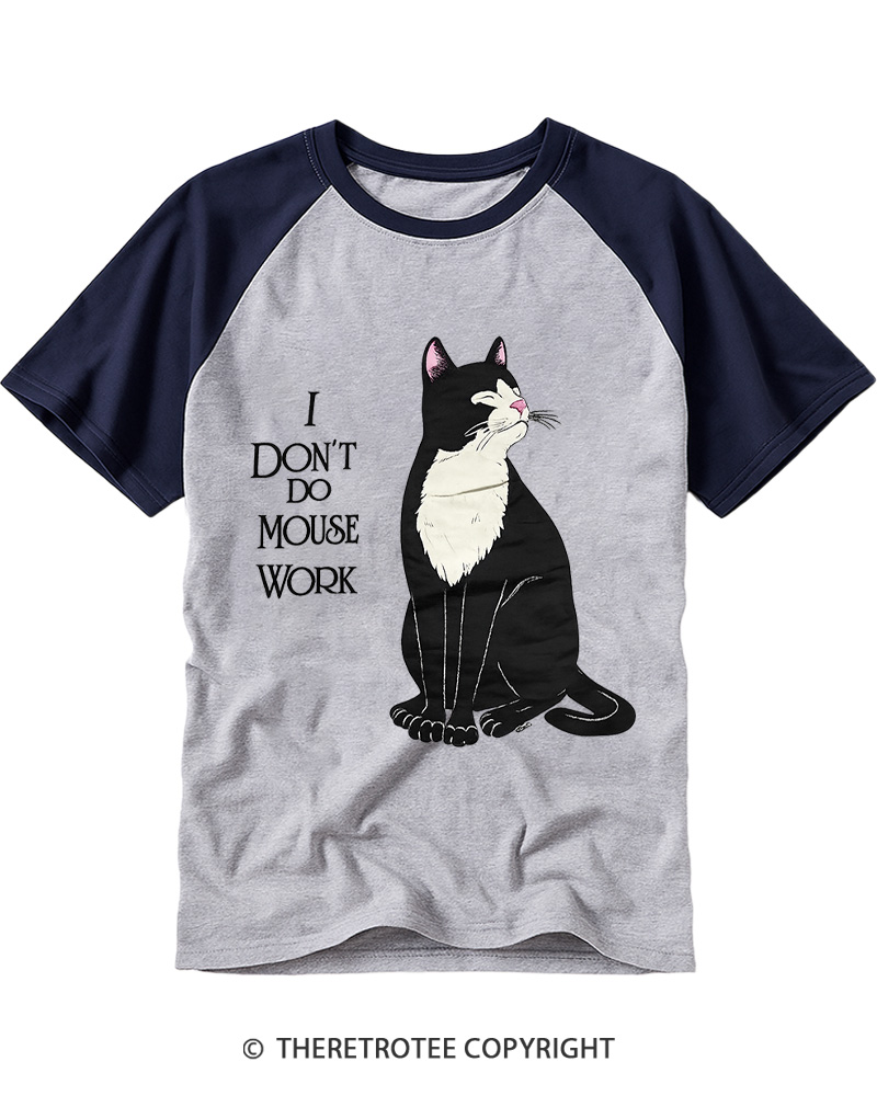 TheRetroTee I Don't Do Mouse Work 1990s Raglan Baseball T-Shirt