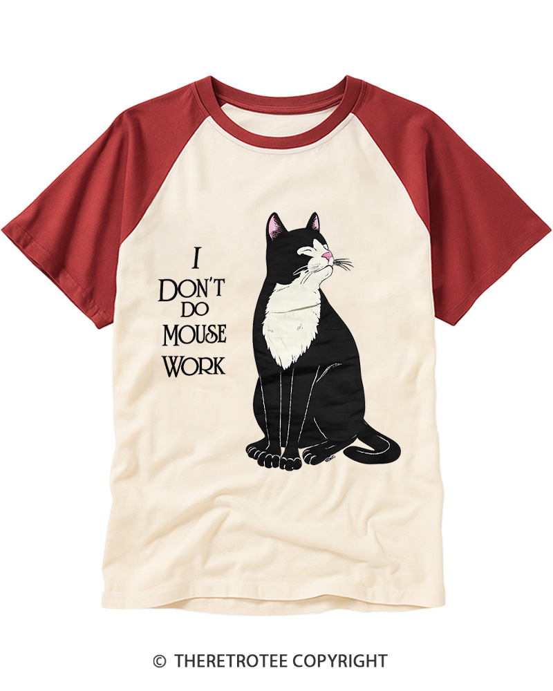 TheRetroTee I Don't Do Mouse Work 1990s Raglan Baseball T-Shirt