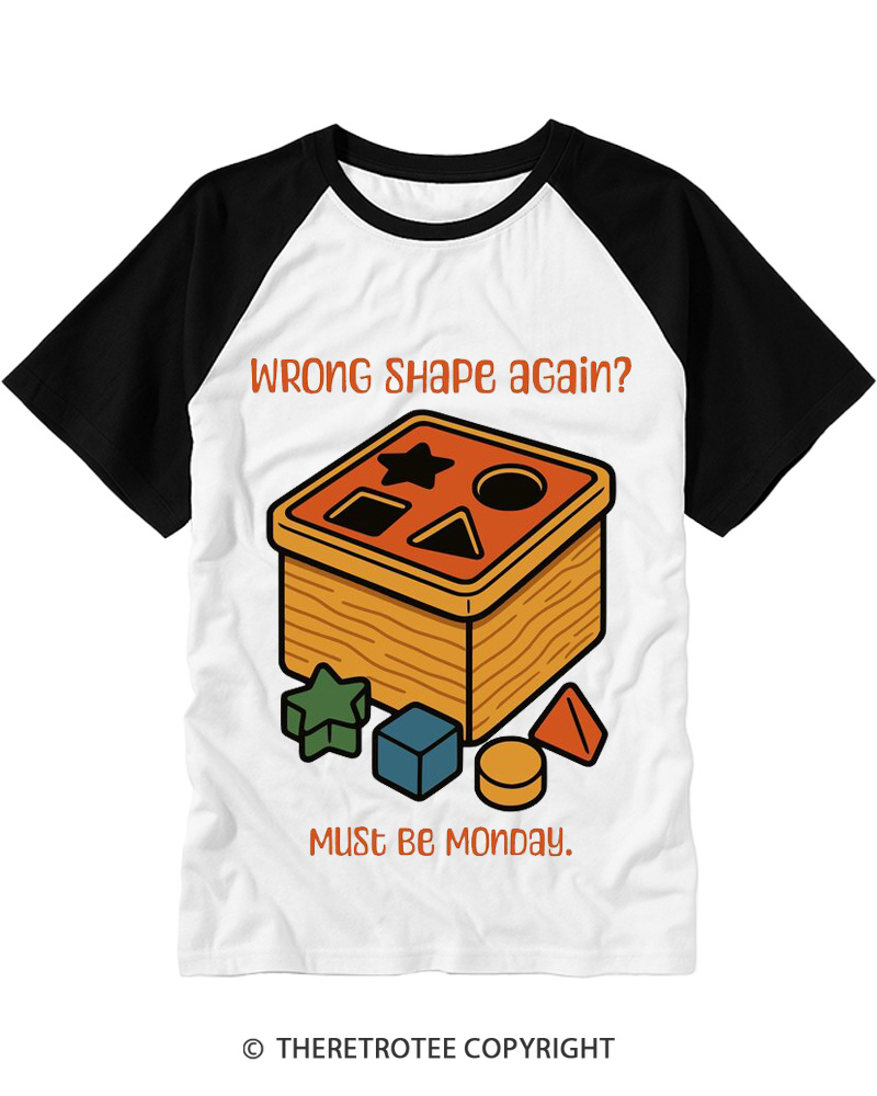 TheRetroTee Must be Monday 1990s Raglan Baseball T-Shirt