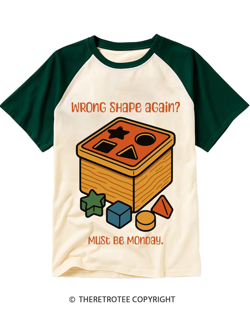 TheRetroTee Must be Monday 1990s Raglan Baseball T-Shirt