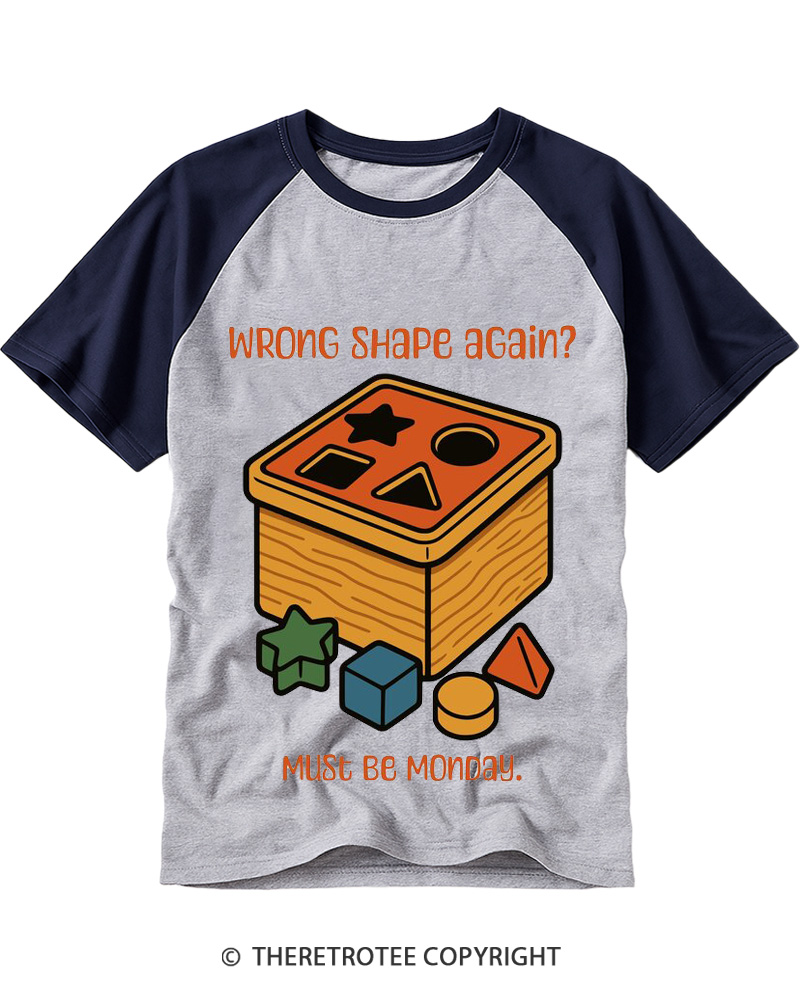 TheRetroTee Must be Monday 1990s Raglan Baseball T-Shirt