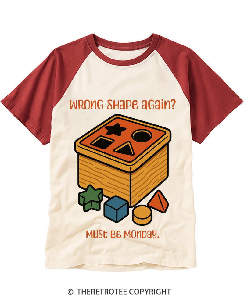 TheRetroTee Must be Monday 1990s Raglan Baseball T-Shirt
