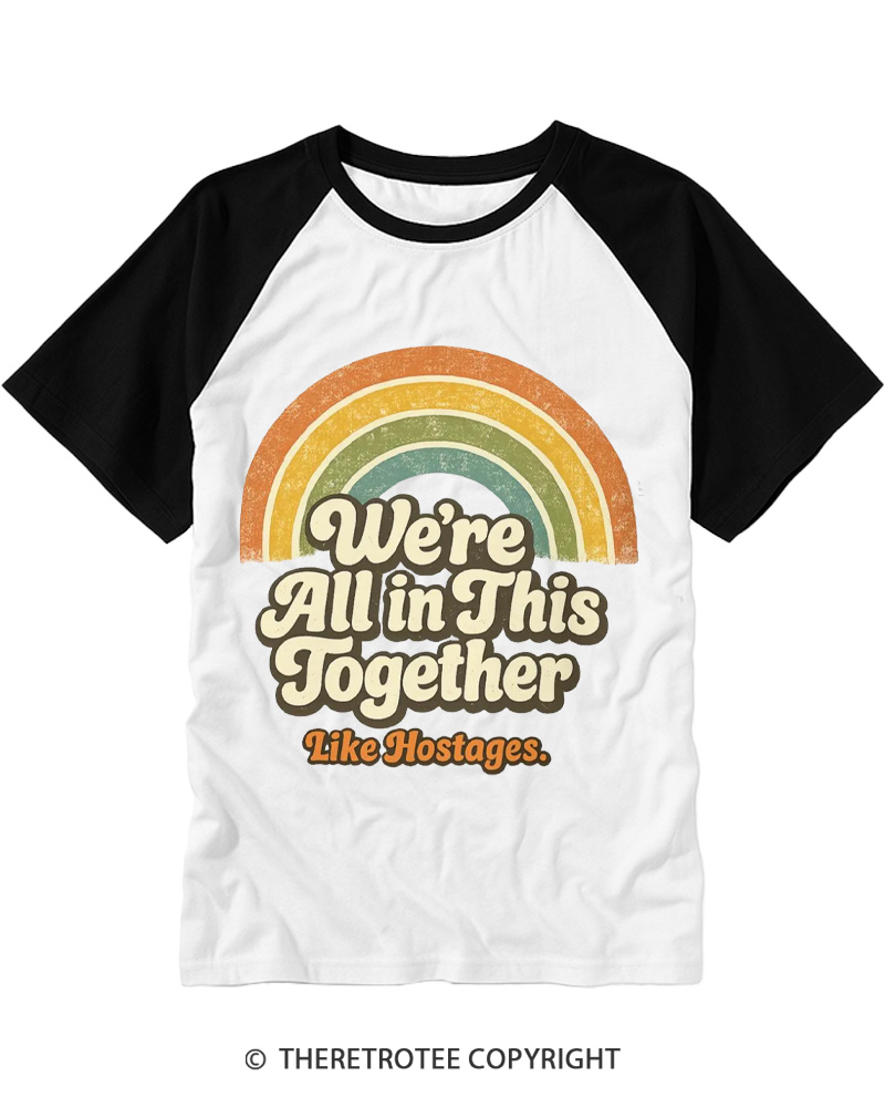 TheRetroTee We're All In This Together 1970s Raglan Baseball T-Shirt