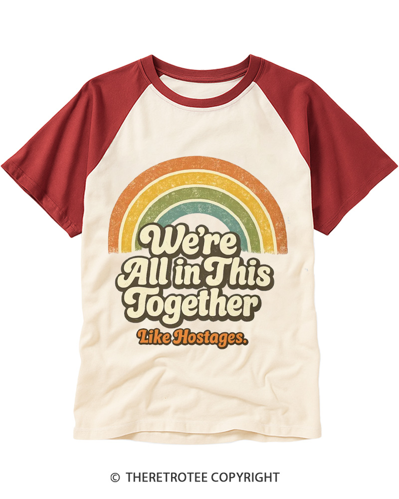 TheRetroTee We're All In This Together 1970s Raglan Baseball T-Shirt