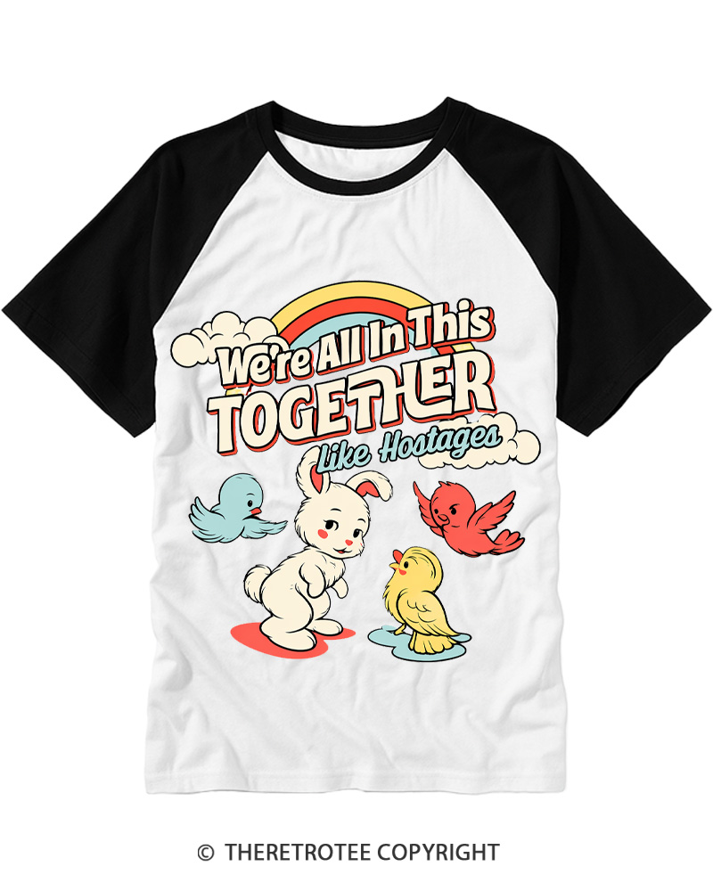 TheRetroTee We're All In This Together 1970s Raglan Baseball T-Shirt