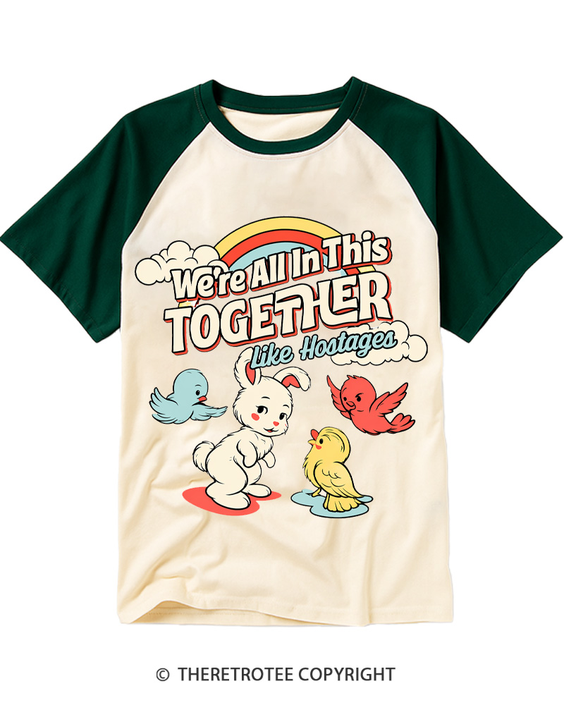 TheRetroTee We're All In This Together 1970s Raglan Baseball T-Shirt