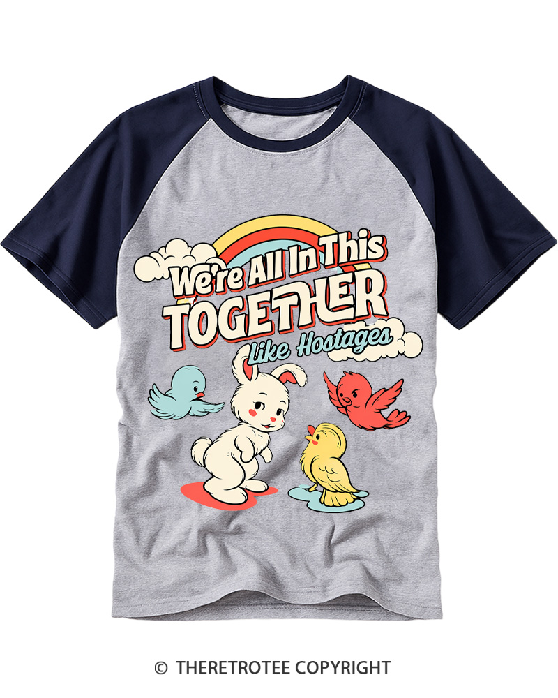 TheRetroTee We're All In This Together 1970s Raglan Baseball T-Shirt