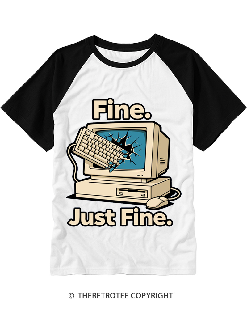 TheRetroTee Funny Angry Gamer Raglan Baseball T-Shirt