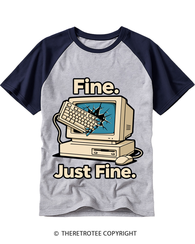 TheRetroTee Funny Angry Gamer Raglan Baseball T-Shirt