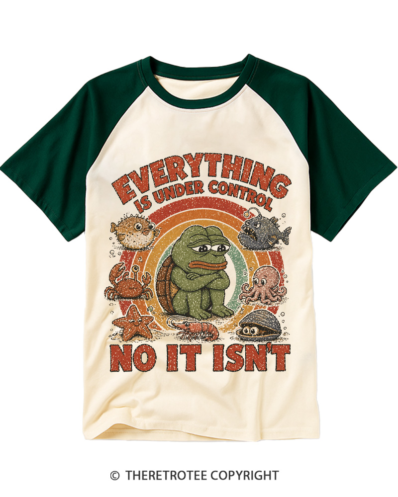 TheRetroTee Everything Is Under Control No It Isn’t Raglan Baseball T-Shirt