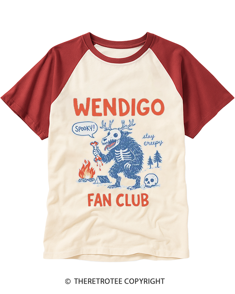 TheRetroTee Wendigo Fan Club Raglan Baseball T-Shirt