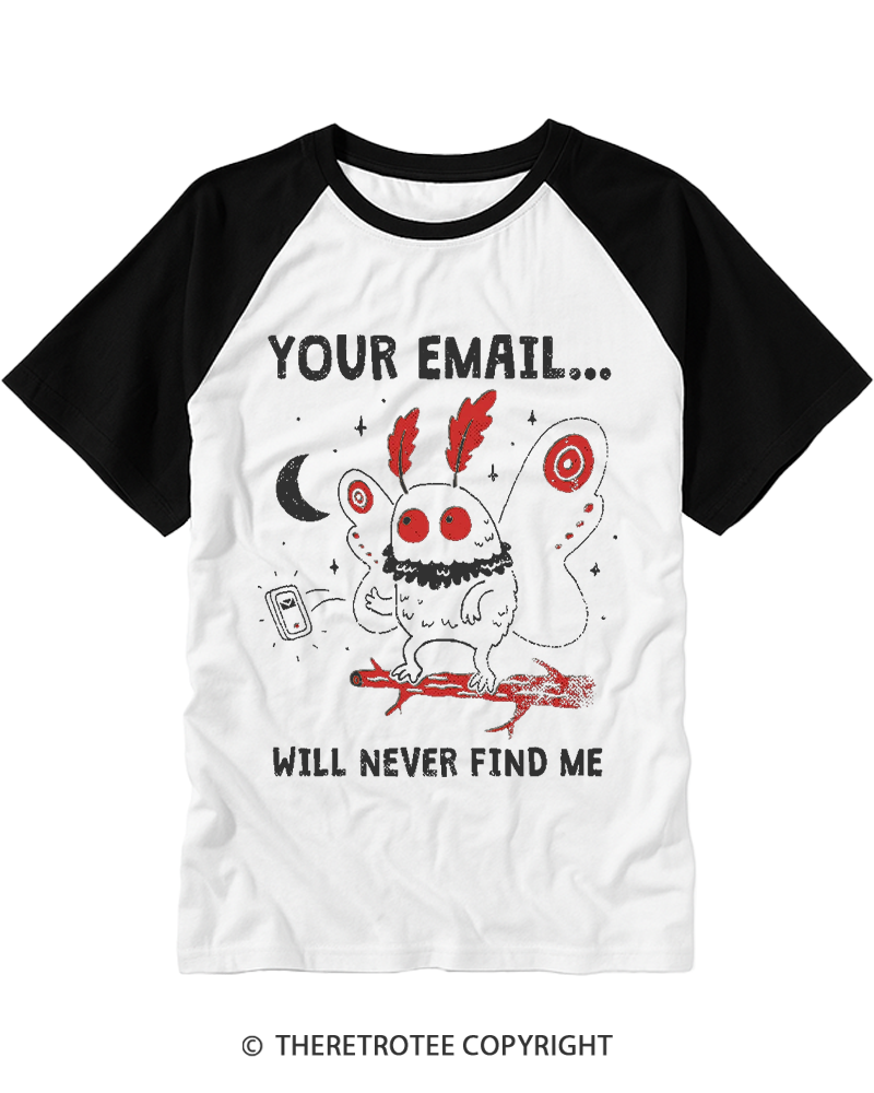 TheRetroTee Your Email Raglan Baseball T-Shirt