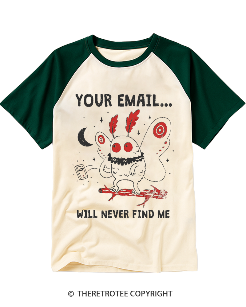 TheRetroTee Your Email Raglan Baseball T-Shirt