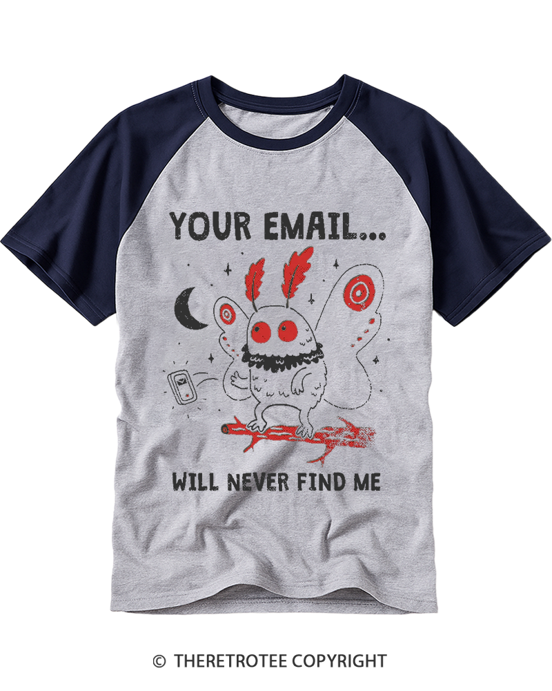 TheRetroTee Your Email Raglan Baseball T-Shirt