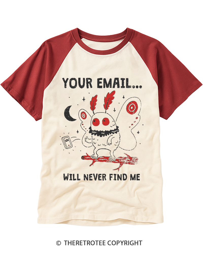 TheRetroTee Your Email Raglan Baseball T-Shirt