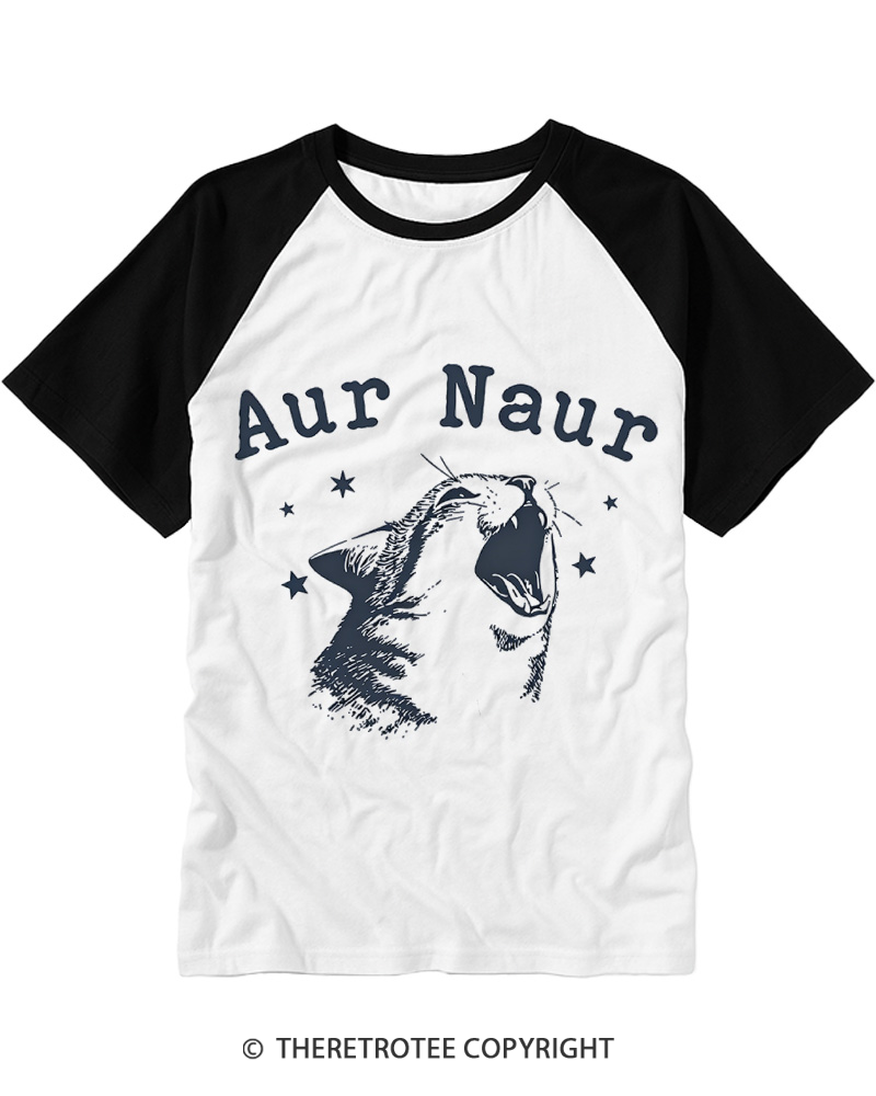 TheRetroTee Aur Naur 1980s Raglan Baseball T-Shirt