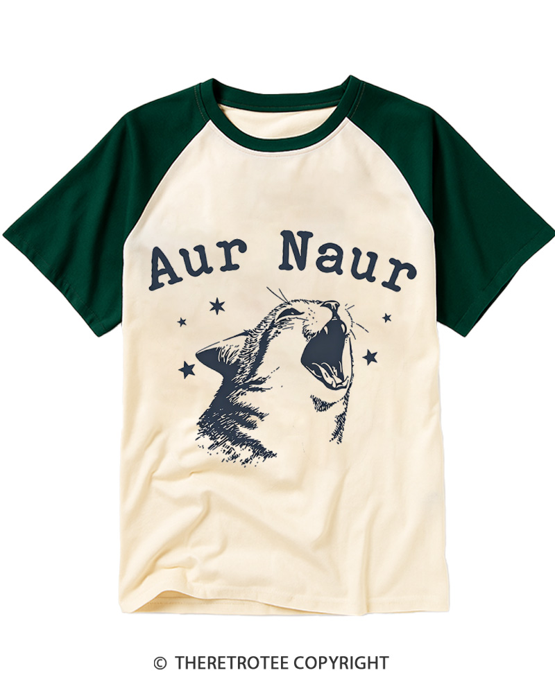 TheRetroTee Aur Naur 1980s Raglan Baseball T-Shirt