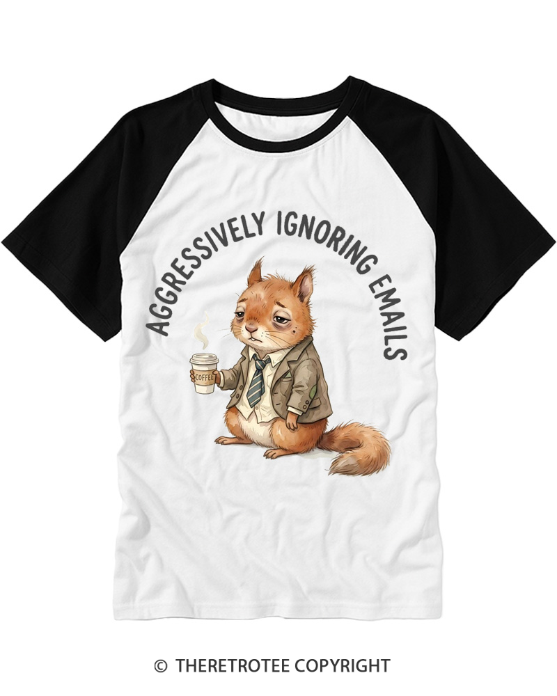 TheRetroTee Coworker Gift 2000s Raglan Baseball T-Shirt