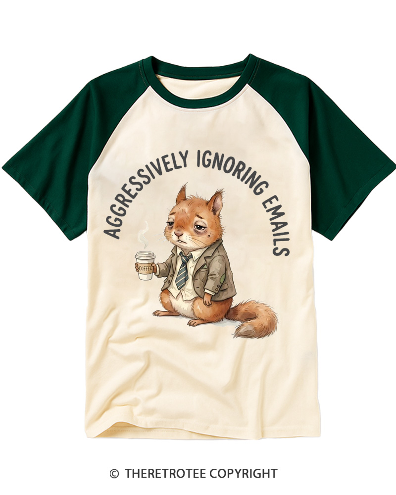 TheRetroTee Coworker Gift 2000s Raglan Baseball T-Shirt