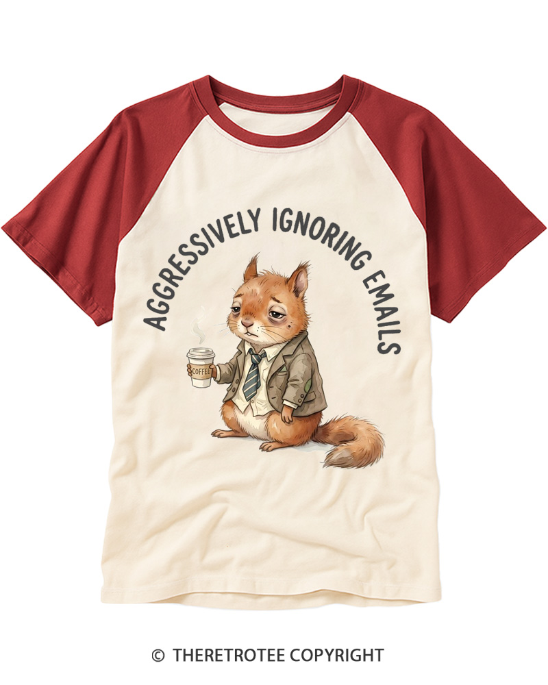 TheRetroTee Coworker Gift 2000s Raglan Baseball T-Shirt