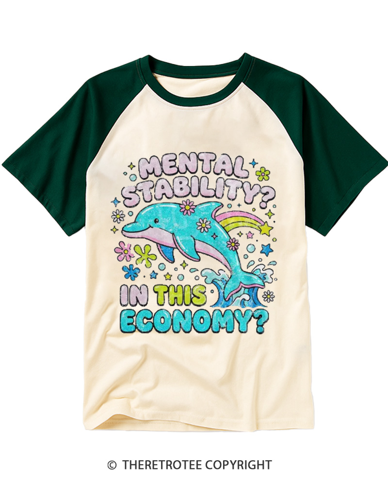 TheRetroTee Funny Mental Health 1990s Raglan Baseball T-Shirt