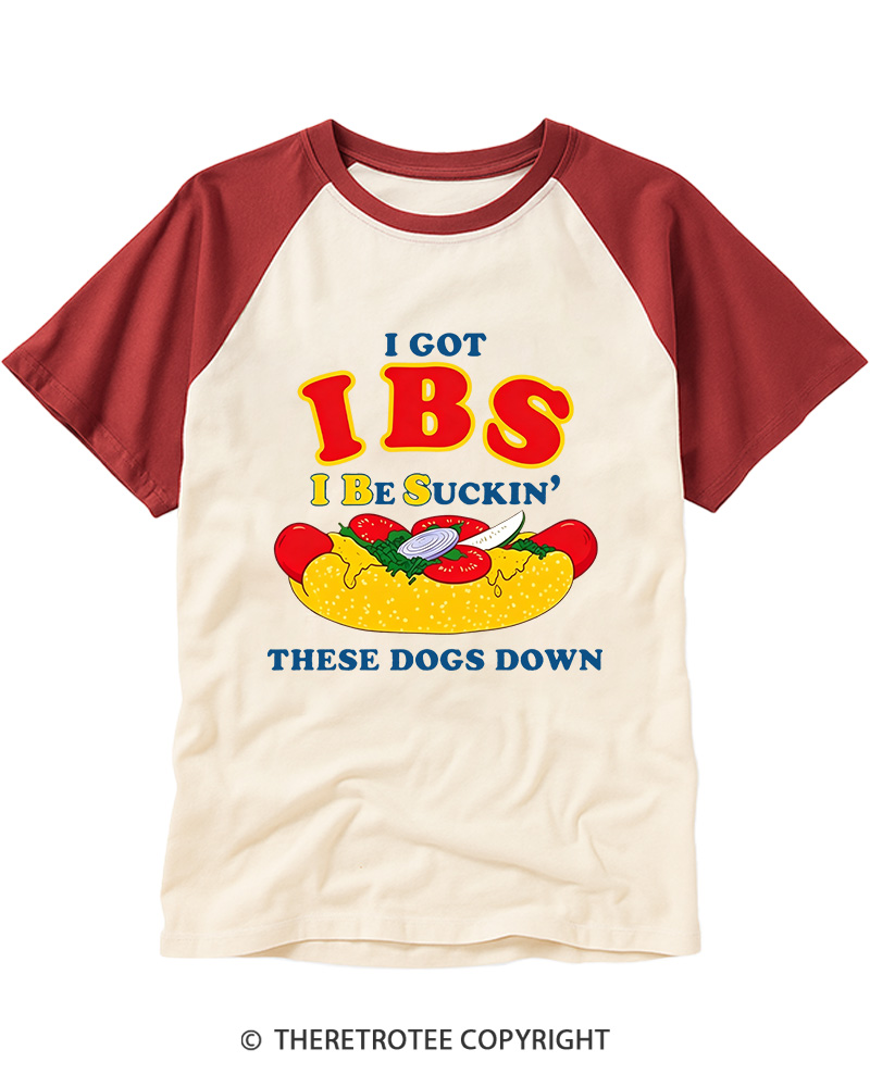 TheRetroTee I Got IBS 1970s Raglan Baseball T-Shirt