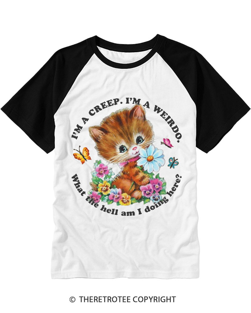 TheRetroTee I'm a Creep 1990s Raglan Baseball T-Shirt