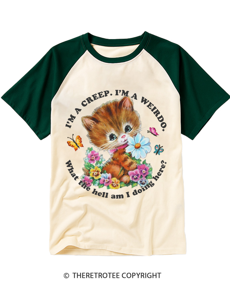 TheRetroTee I'm a Creep 1990s Raglan Baseball T-Shirt