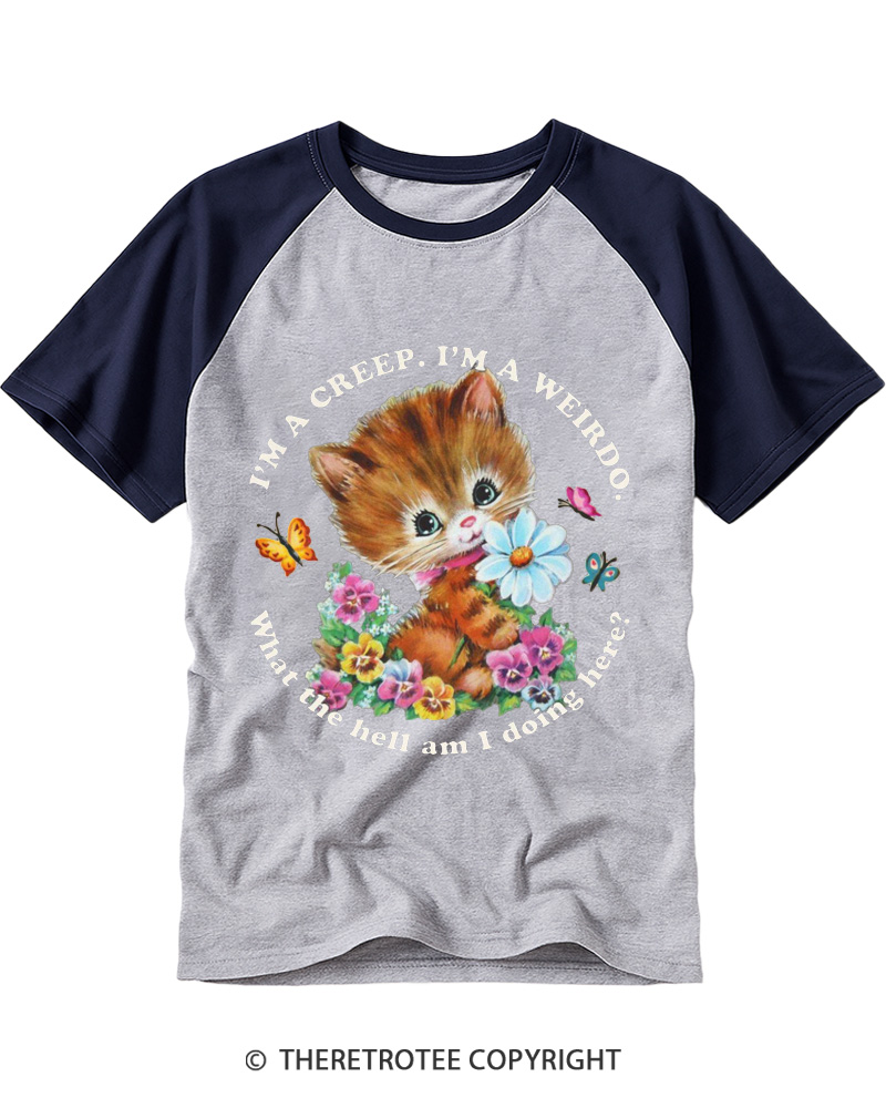 TheRetroTee I'm a Creep 1990s Raglan Baseball T-Shirt