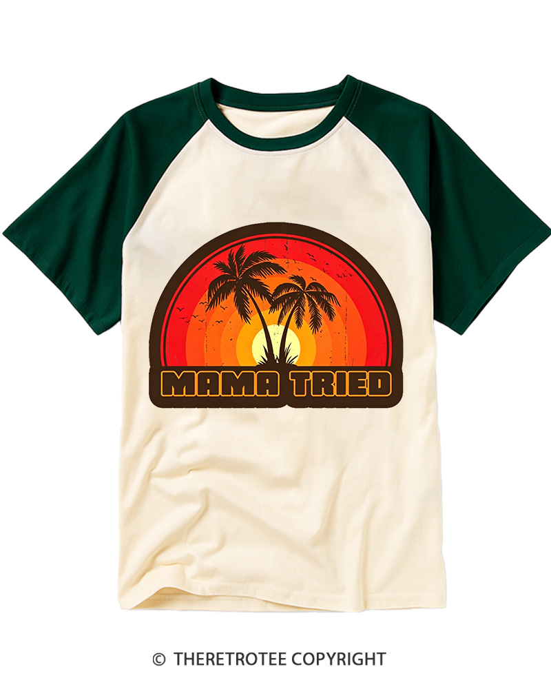 TheRetroTee Mama Tried Raglan Baseball T-Shirt