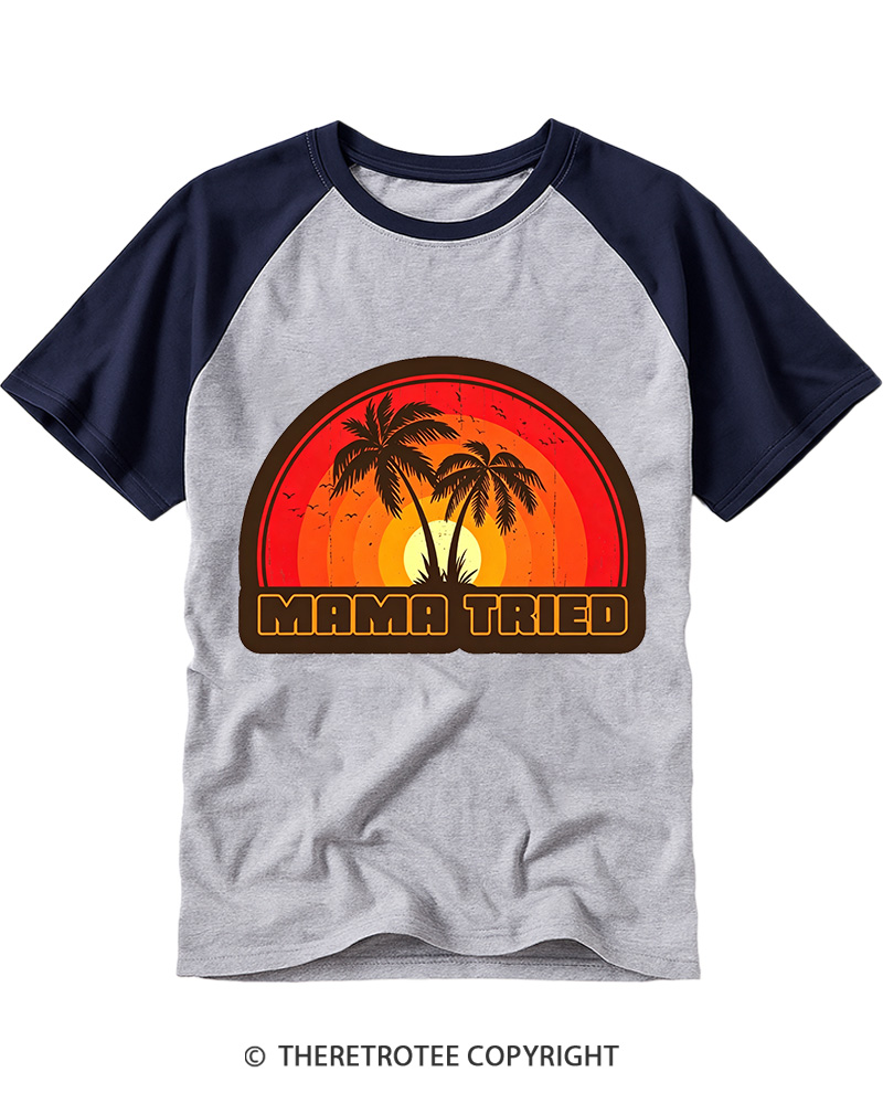 TheRetroTee Mama Tried Raglan Baseball T-Shirt