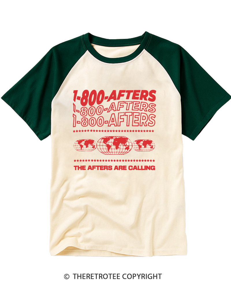 TheRetroTee 1-800-Afters Are Calling 1990s Raglan Baseball T-Shirt