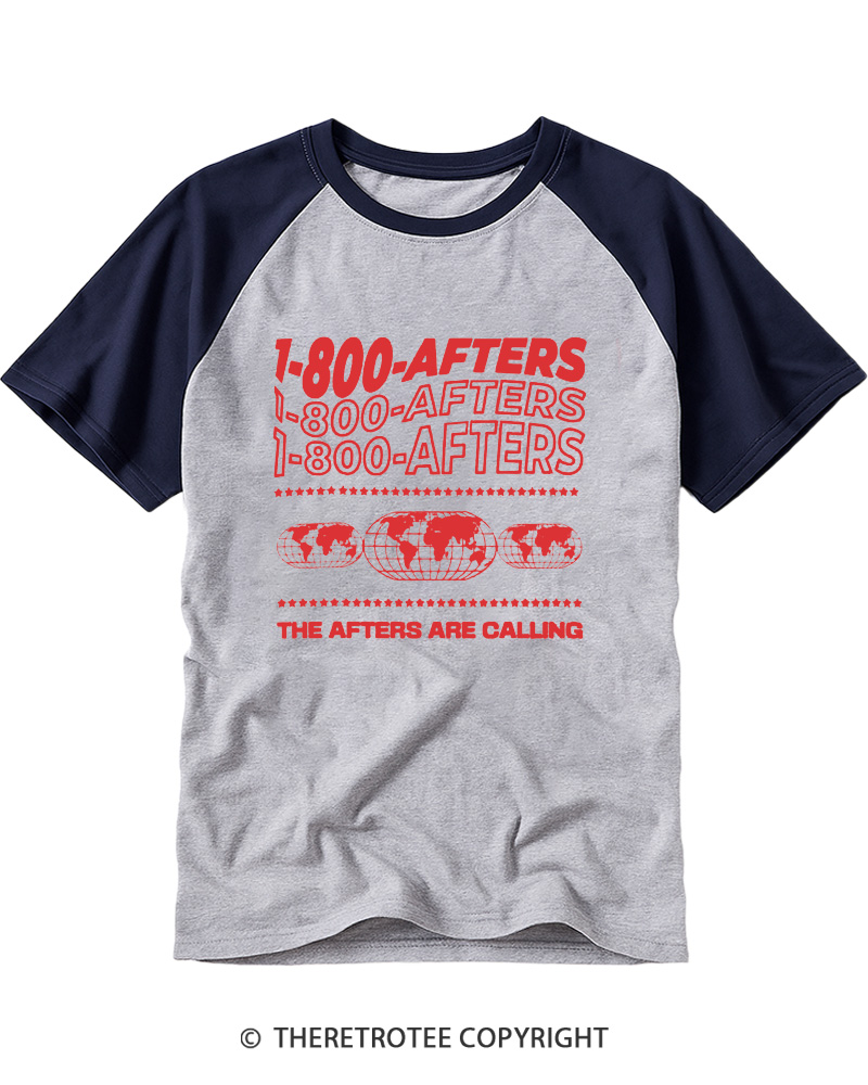 TheRetroTee 1-800-Afters Are Calling 1990s Raglan Baseball T-Shirt