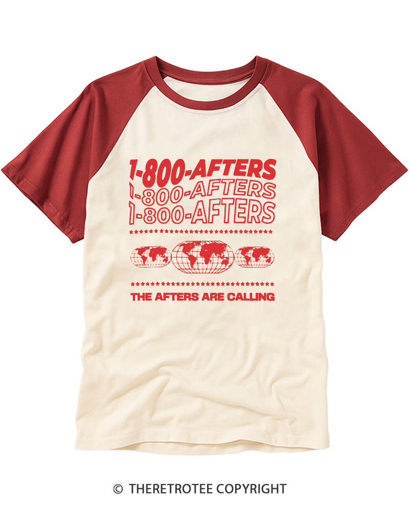 TheRetroTee 1-800-Afters Are Calling 1990s Raglan Baseball T-Shirt