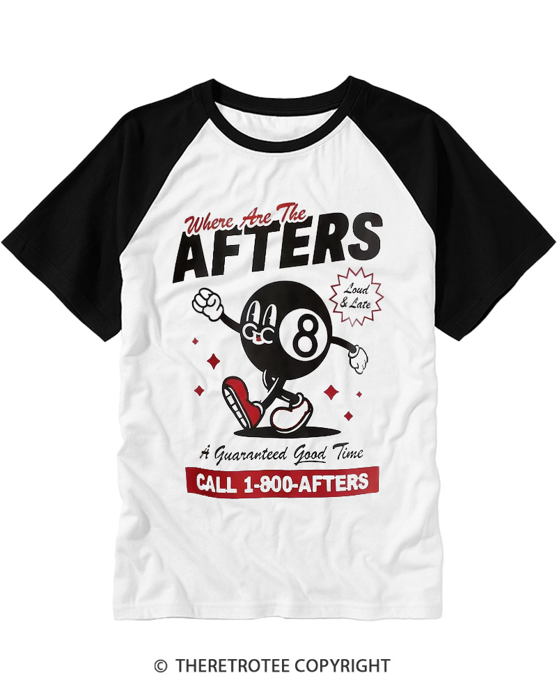TheRetroTee Afters 1990s Raglan Baseball T-Shirt