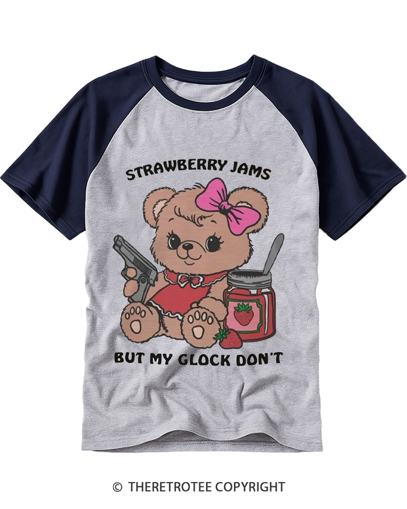TheRetroTee Funny Bear Meme 1990s Raglan Baseball T-Shirt