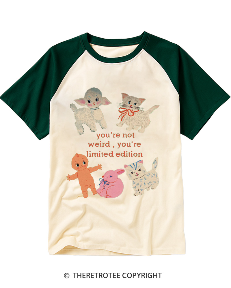 TheRetroTee You’re Not Weird 1960s Raglan Baseball T-Shirt
