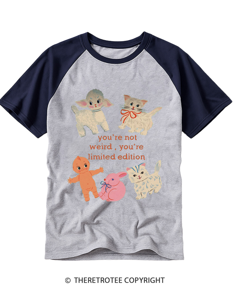 TheRetroTee You’re Not Weird 1960s Raglan Baseball T-Shirt