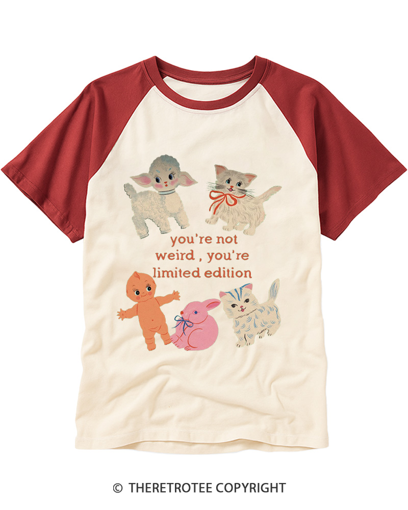TheRetroTee You’re Not Weird 1960s Raglan Baseball T-Shirt