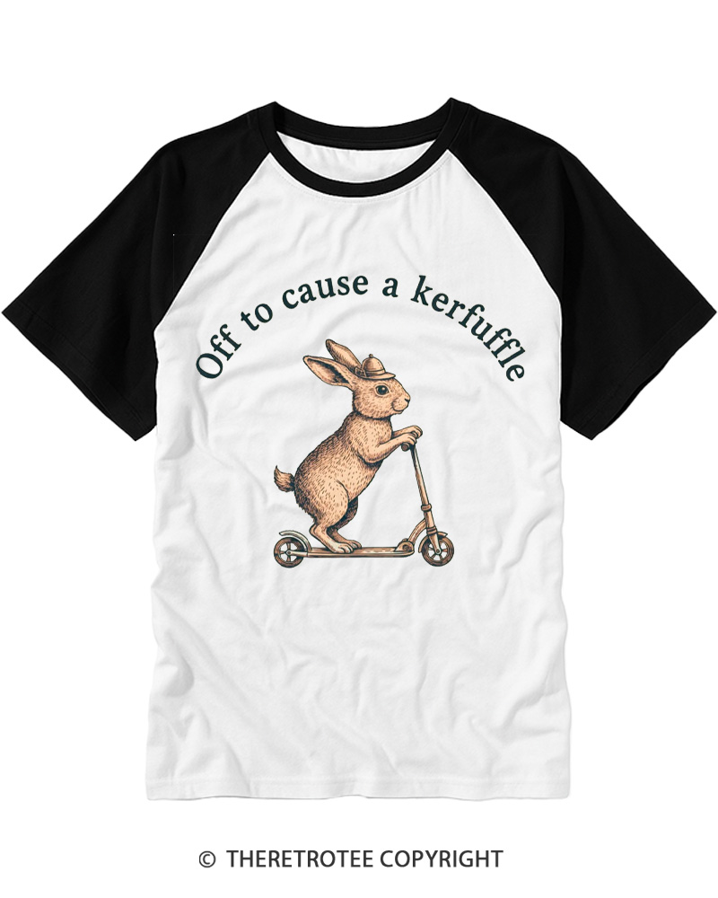 TheRetroTee Off To Cause A Kerfuffle 1950s Raglan Baseball T-Shirt