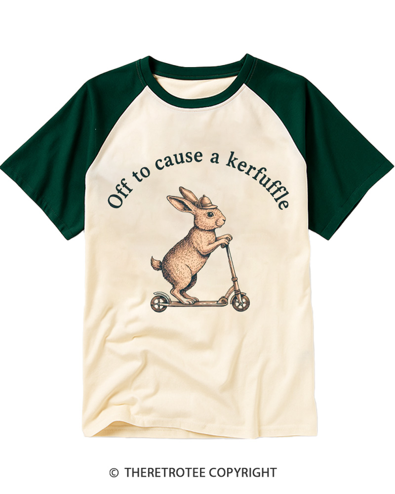 TheRetroTee Off To Cause A Kerfuffle 1950s Raglan Baseball T-Shirt