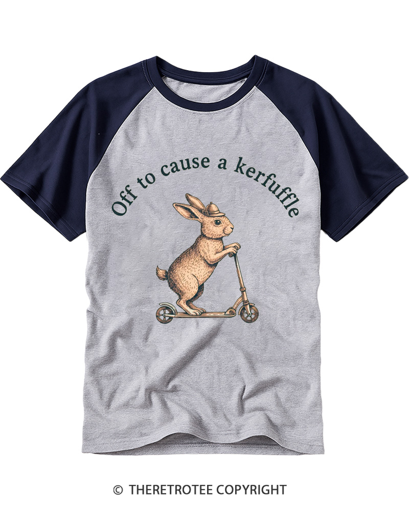 TheRetroTee Off To Cause A Kerfuffle 1950s Raglan Baseball T-Shirt