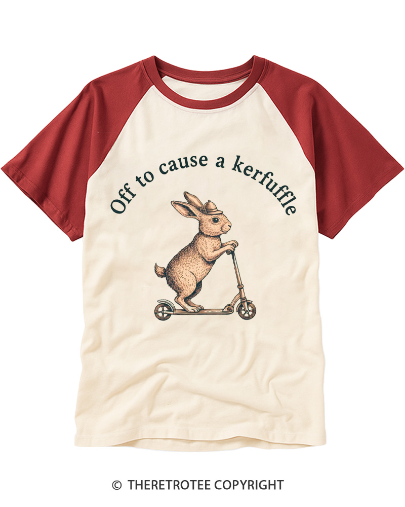 TheRetroTee Off To Cause A Kerfuffle 1950s Raglan Baseball T-Shirt