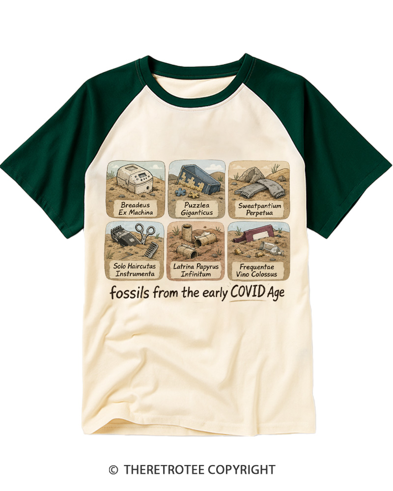 TheRetroTee Fossils From Raglan Baseball T-Shirt