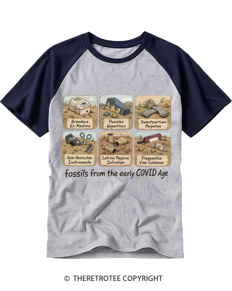 TheRetroTee Fossils From Raglan Baseball T-Shirt