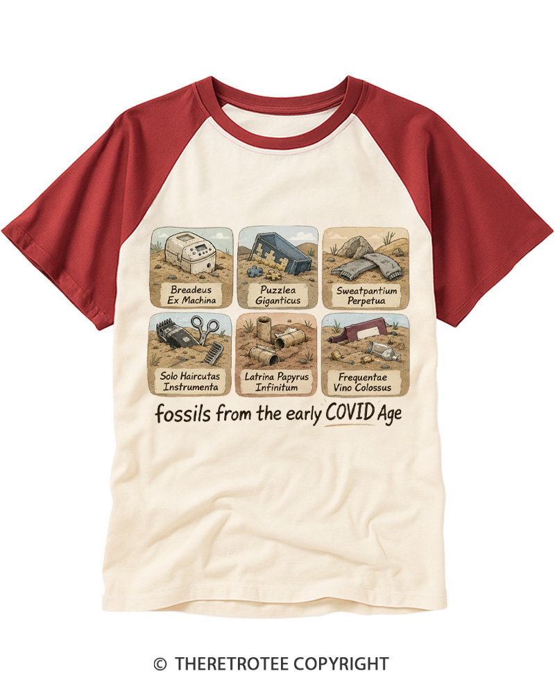 TheRetroTee Fossils From Raglan Baseball T-Shirt