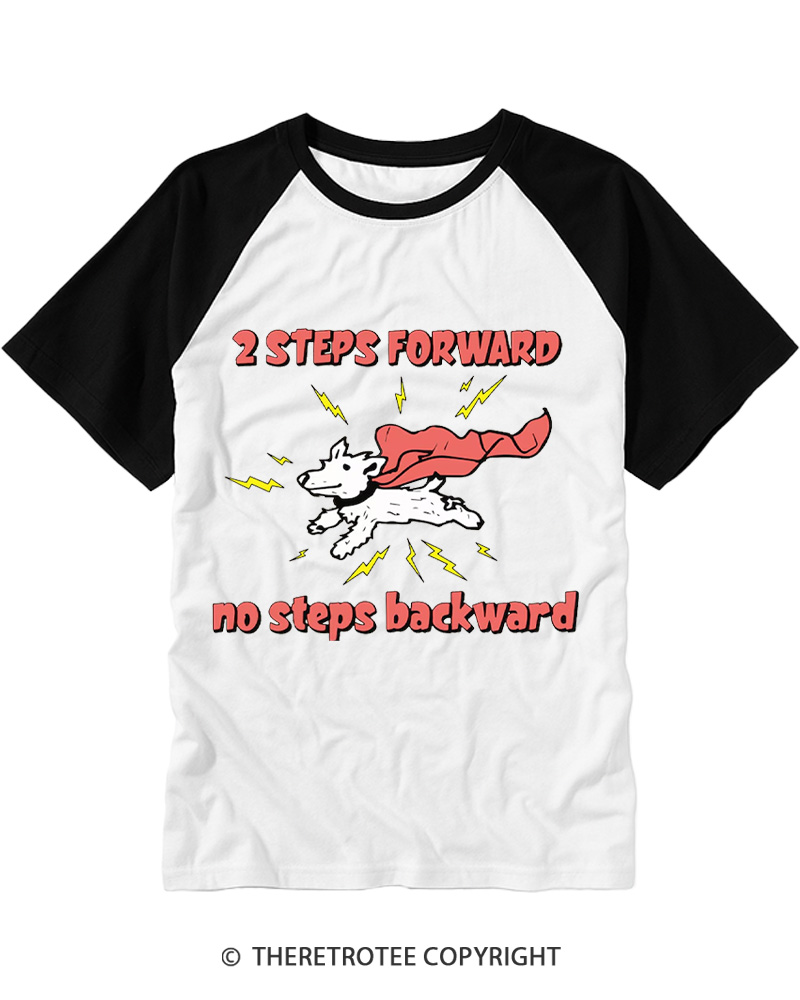 TheRetroTee No Steps Backward 1970s Raglan Baseball T-Shirt