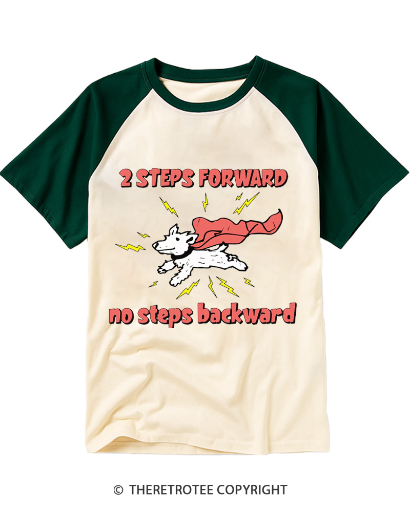 TheRetroTee No Steps Backward 1970s Raglan Baseball T-Shirt
