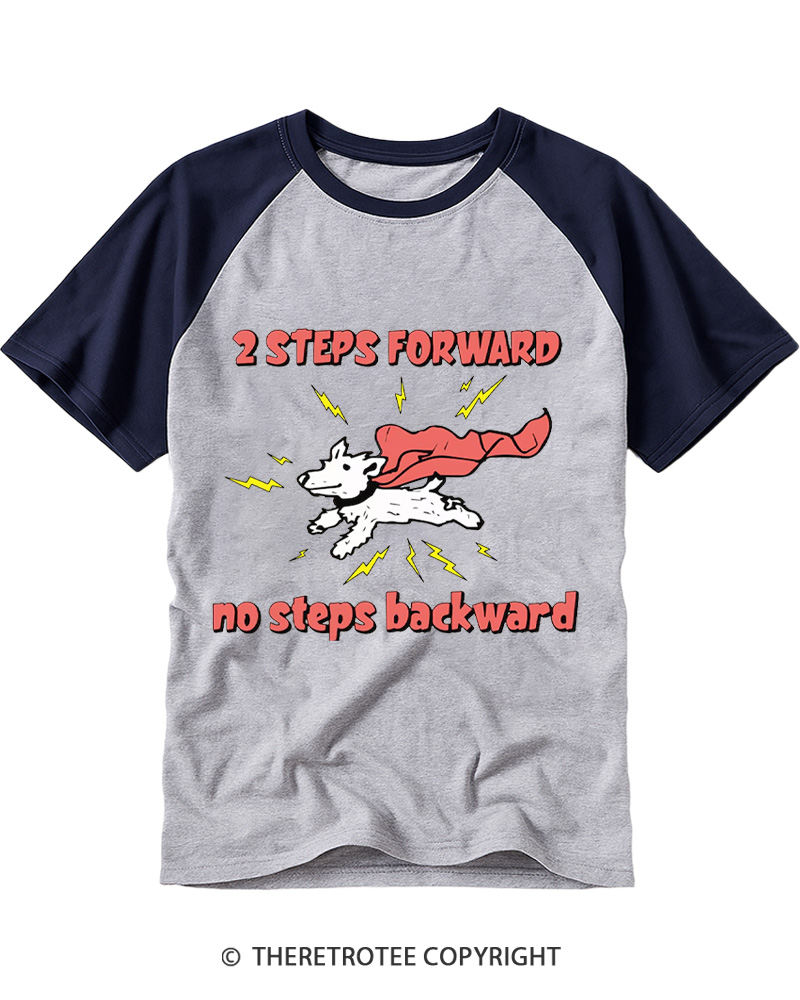 TheRetroTee No Steps Backward 1970s Raglan Baseball T-Shirt