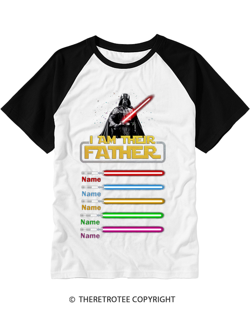 TheRetroTee Personalized Father Shirt I Am Their Father 1970s Raglan Baseball T-Shirt